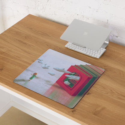 Colorful Books Themed Mouse Pad 36 By 18 Inch Desk Mat Non Slip Rubber Base Contemporary Art Style