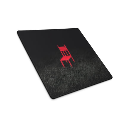 Red Chair On Black Textured Contemporary Mouse Pad For Gaming Desk Setup Moody Modern Desk Decor Digital Art Print