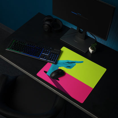 Neon Lime Green Turquoise Pop Art Mouse Pad For Gaming Desk Setup Digital Art Non Slip Rubber Base