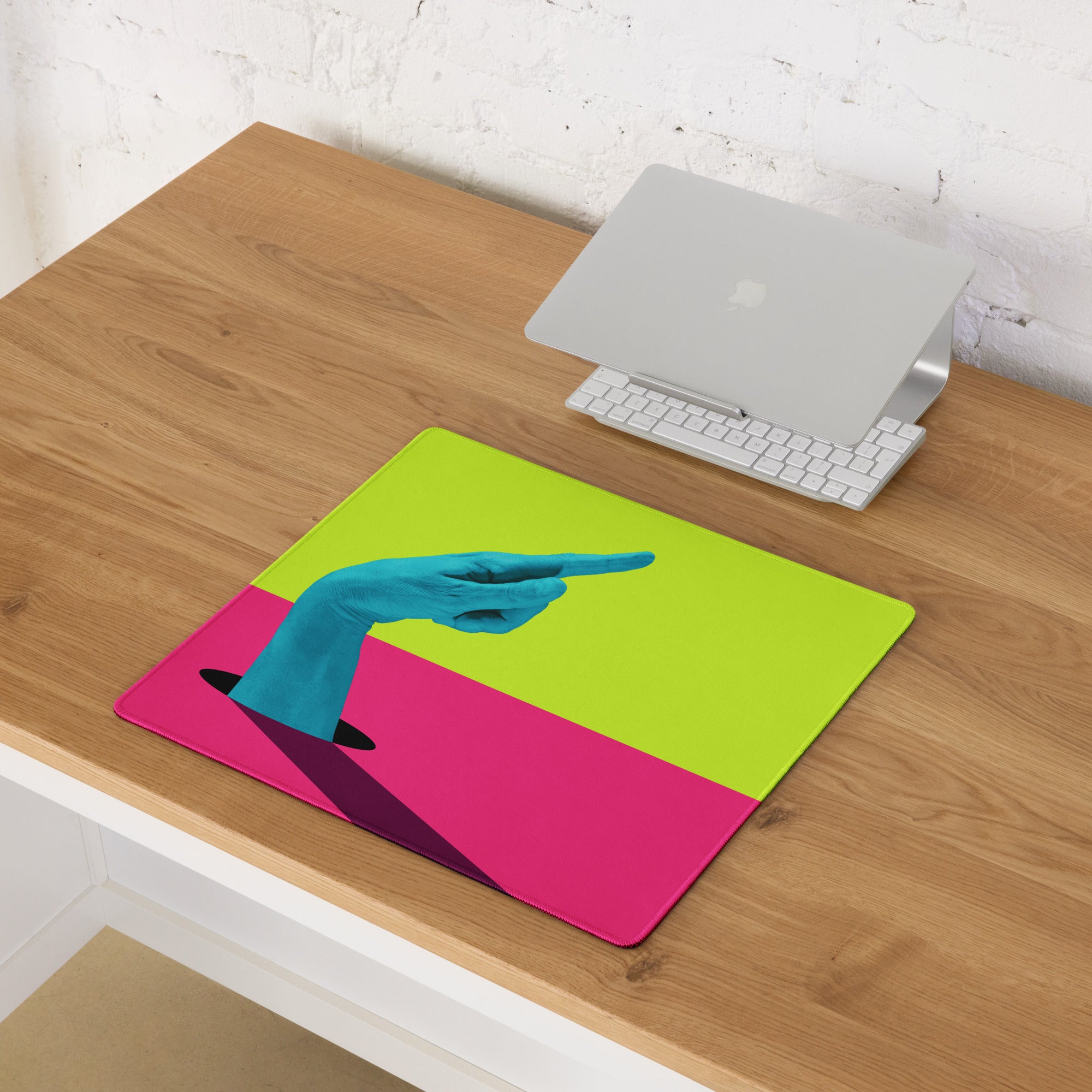 Neon Lime Green Turquoise Pop Art Mouse Pad For Gaming Desk Setup Digital Art Non Slip Rubber Base