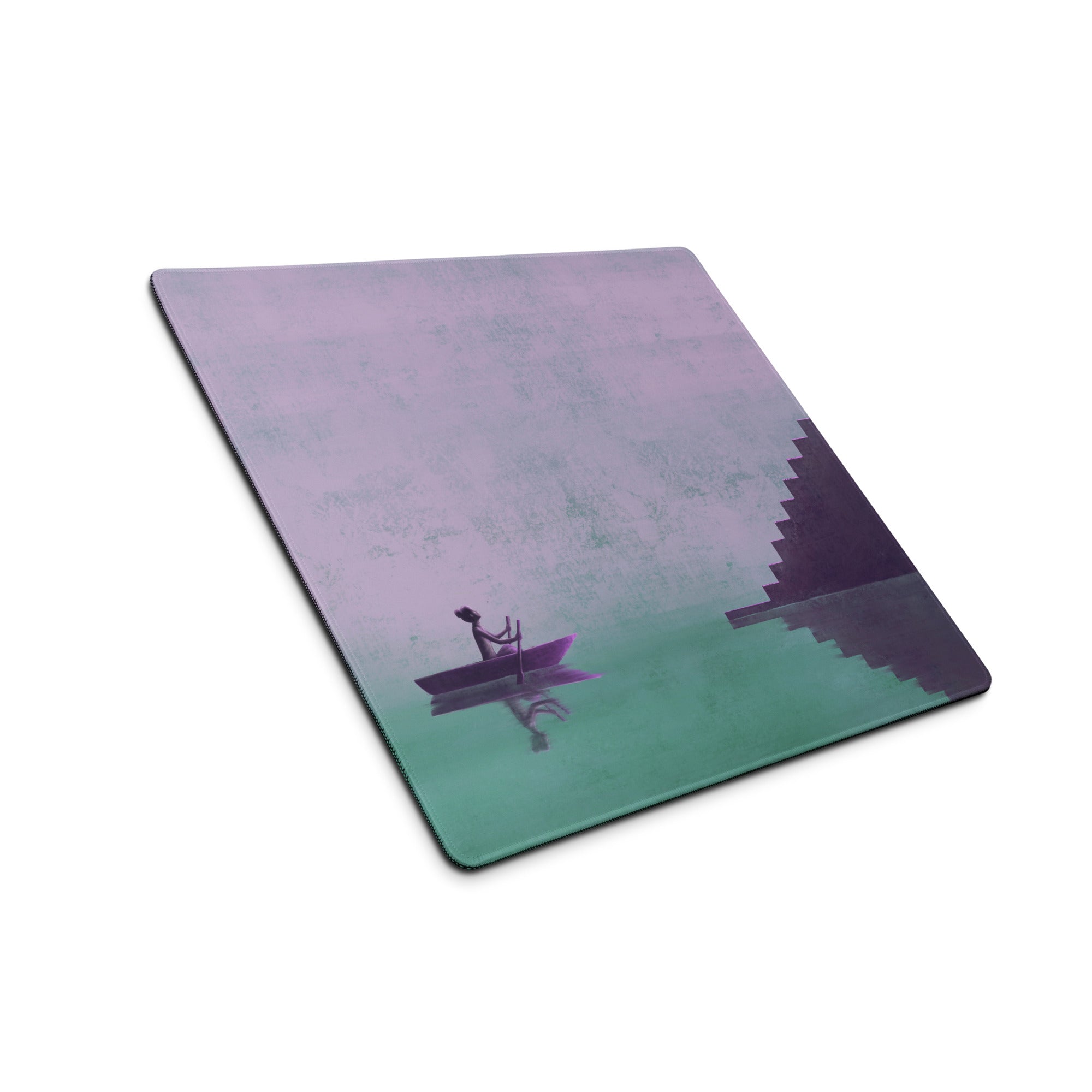 Purple Gradient Contemporary Mouse Pad For Modern Desks Workspace Artful Staircase Scene