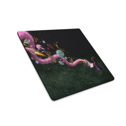 Contemporary Space Themed Mouse Pad Black With Multicolor Nebula Artwork For Desktop Decor