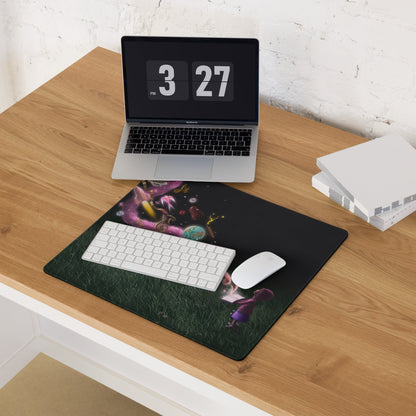 Contemporary Space Themed Mouse Pad Black With Multicolor Nebula Artwork For Desktop Decor