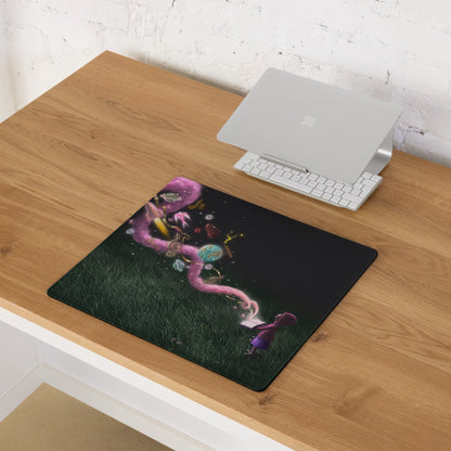 Contemporary Space Themed Mouse Pad Black With Multicolor Nebula Artwork For Desktop Decor