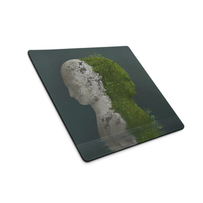 Mouse Pad Green Plant Bust Art For Desk Modern Contemporary Office Decor 36x18 Inches