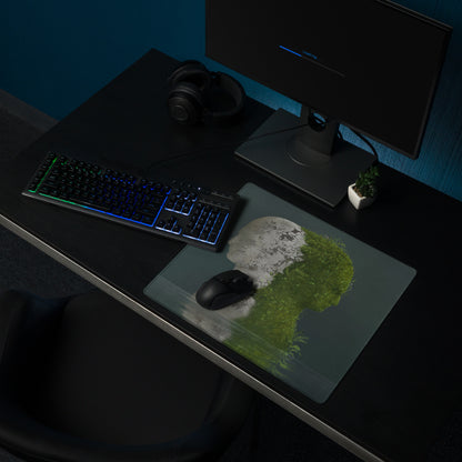 Mouse Pad Green Plant Bust Art For Desk Modern Contemporary Office Decor 36x18 Inches