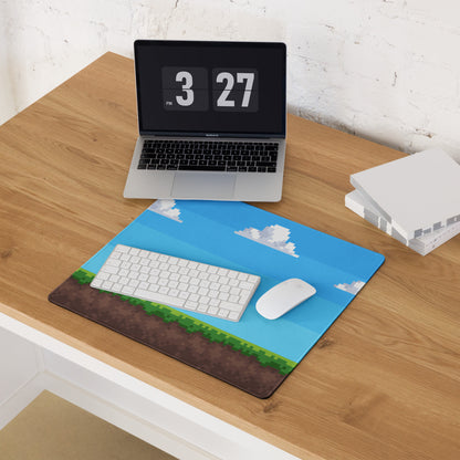 Blue Pixel Art Gaming Mouse Pad Large Non Slip Desk Mat For Gaming Setup 8 Bit Cloud Sky