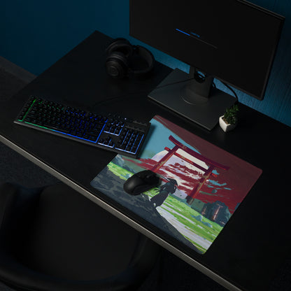 Gaming Mouse Pad Blue And Red For Gaming Desk Modern Art Style Dramatic Cinematic Gamer Room Decor Digital Painting