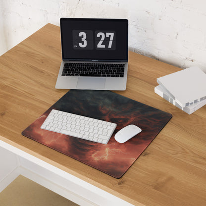 Gaming Mouse Pad Dark Red Black Storm Theme For Gaming Desk Large Size Non Slip Edge Stitching Esports
