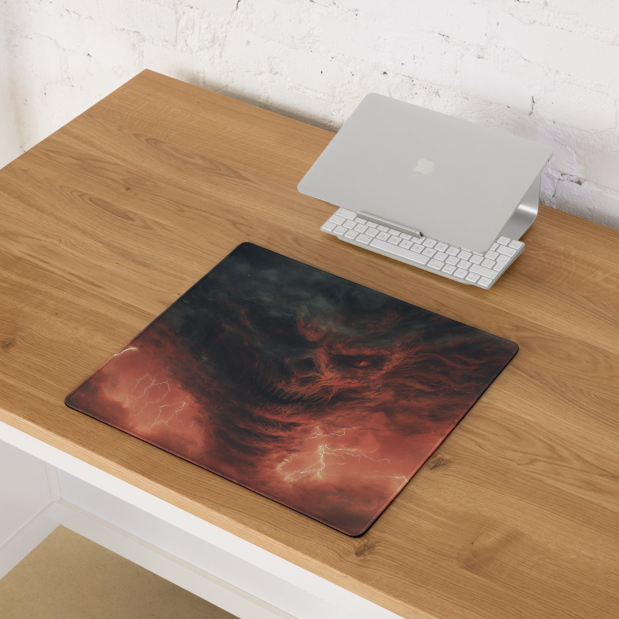 Gaming Mouse Pad Dark Red Black Storm Theme For Gaming Desk Large Size Non Slip Edge Stitching Esports