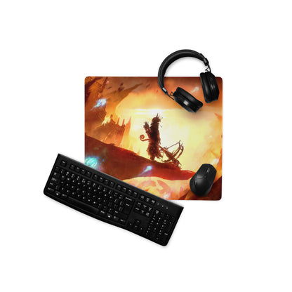 Gaming Mouse Pad Orange Red Black Large Desk Setup Fiery Cinematic Illustration For Gamer Dota CS Go Pro Gamers