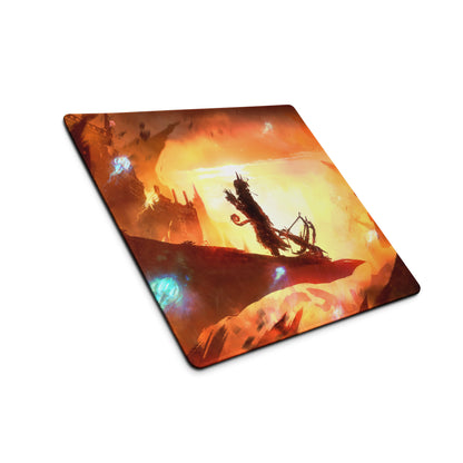 Gaming Mouse Pad Orange Red Black Large Desk Setup Fiery Cinematic Illustration For Gamer Dota CS Go Pro Gamers