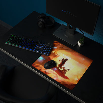 Gaming Mouse Pad Orange Red Black Large Desk Setup Fiery Cinematic Illustration For Gamer Dota CS Go Pro Gamers