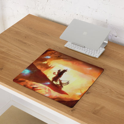 Gaming Mouse Pad Orange Red Black Large Desk Setup Fiery Cinematic Illustration For Gamer Dota CS Go Pro Gamers