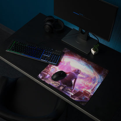 Gaming Mouse Pad Purple Pink Blue For Desk Setup Cyberpunk Style Neon Mood Esports Ready Digital Art