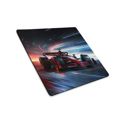 Large Racing Neon Speed Gamer Mouse Pad Red Blue For Desk Setup Modern SciFi Style Non Slip Edge Stitching Digital Art