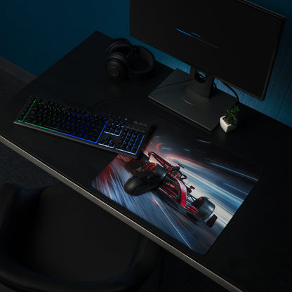 Large Racing Neon Speed Gamer Mouse Pad Red Blue For Desk Setup Modern SciFi Style Non Slip Edge Stitching Digital Art