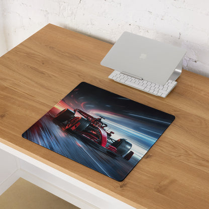 Large Racing Neon Speed Gamer Mouse Pad Red Blue For Desk Setup Modern SciFi Style Non Slip Edge Stitching Digital Art