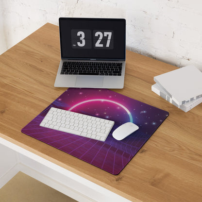 Gaming Mouse Pad Purple Pink Blue Neon Futuristic Desk Setup Immersive Neon Cyberpunk Style Digital Art