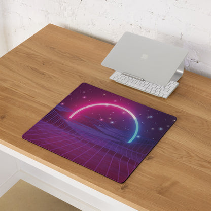 Gaming Mouse Pad Purple Pink Blue Neon Futuristic Desk Setup Immersive Neon Cyberpunk Style Digital Art