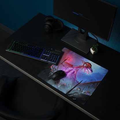 Gaming Mouse Pad Purple Blue Neon For Gaming Desk Setup Epic Fantasy Battle Artwork