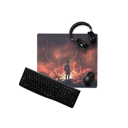 Gaming Mouse Pad Black And Orange Ember Scene For Intense Gaming Setup Cinematic Digital Art