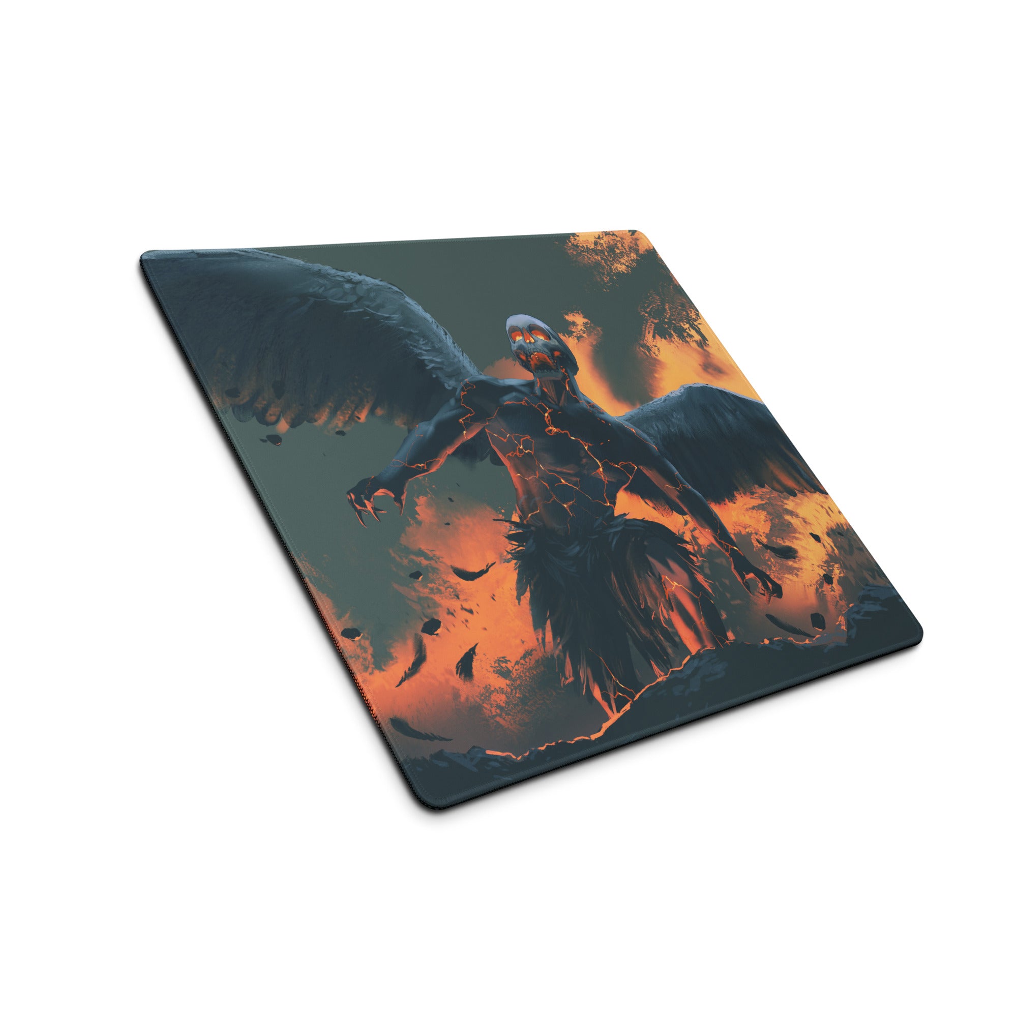 Gaming Mouse Pad Large Lava Orange Blue For Gaming Desk Modern SciFi Art Epic Esports Gear Digital Artwork