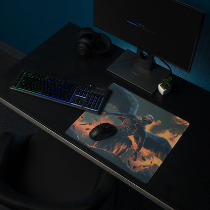 Gaming Mouse Pad Large Lava Orange Blue For Gaming Desk Modern SciFi Art Epic Esports Gear Digital Artwork