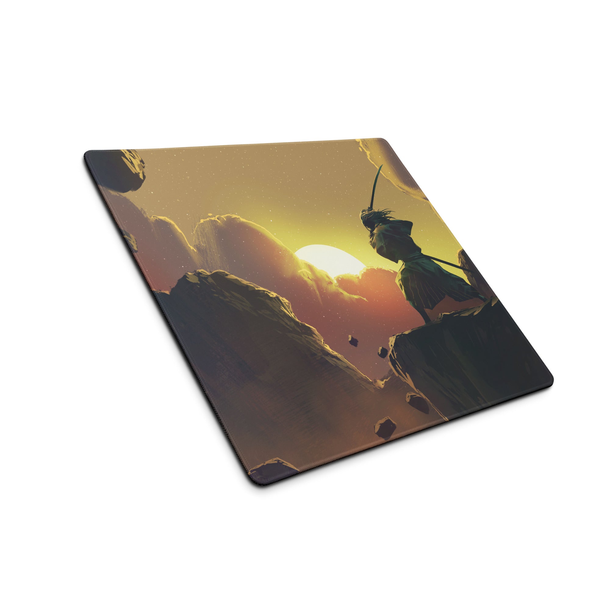 Gamer Mouse Pad Sunset Orange And Purple Gradient For Gaming Desk Digital Painting Style Large