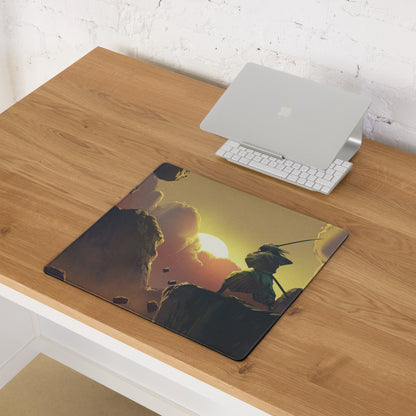 Gamer Mouse Pad Sunset Orange And Purple Gradient For Gaming Desk Digital Painting Style Large
