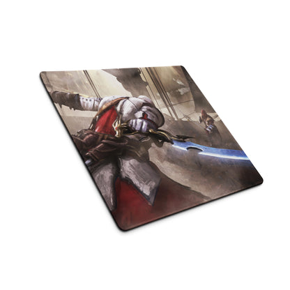 Gaming Mouse Pad Large Sepia Battle Scene for Desktop Setup, Cinematic Warrior Art, Non Slip Surface, Digital Art