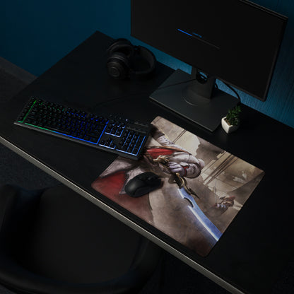 Gaming Mouse Pad Large Sepia Battle Scene for Desktop Setup, Cinematic Warrior Art, Non Slip Surface, Digital Art