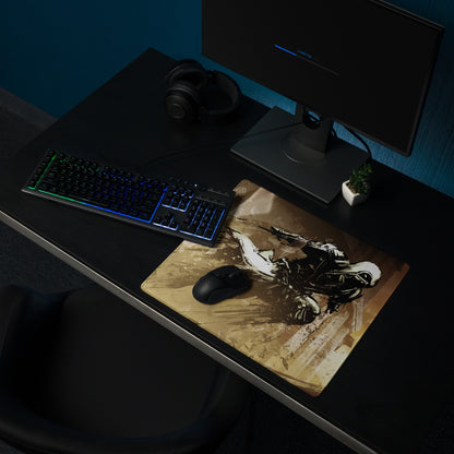 Gaming Mouse Pad Brown Gold Large Desk Setup Grunge Artwork For Gamers Digital Illustration For Dota CSGO Fans