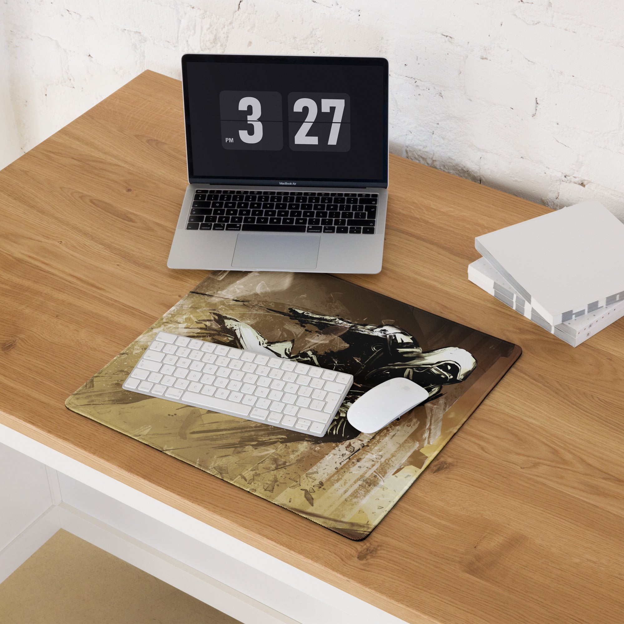 Gaming Mouse Pad Brown Gold Large Desk Setup Grunge Artwork For Gamers Digital Illustration For Dota CSGO Fans
