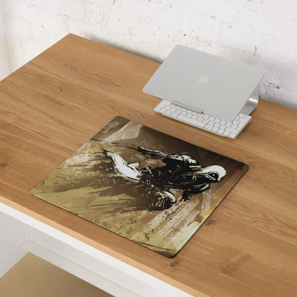 Gaming Mouse Pad Brown Gold Large Desk Setup Grunge Artwork For Gamers Digital Illustration For Dota CSGO Fans