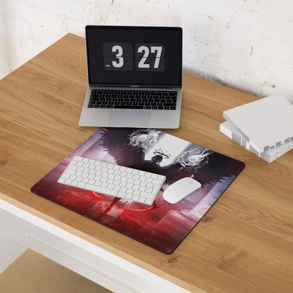 Gaming Mouse Pad Red Purple Black Winged Knight Epic Dark Fantasy Art For Gaming Desk Setup Edge Stitching Non Slip