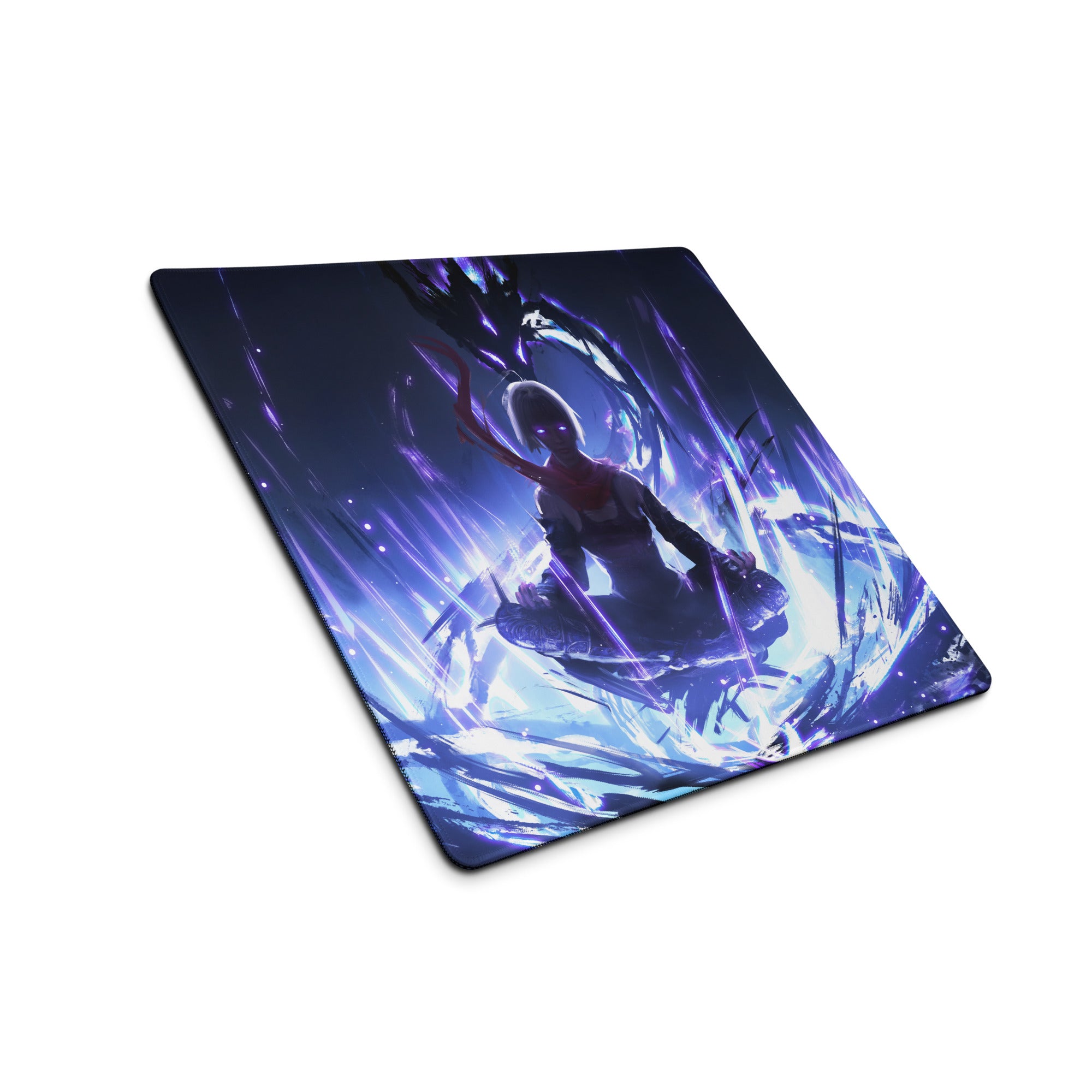 Gaming Mouse Pad Large Blue Purple Neon Aura For Gaming Desk Setup Anime Cyberpunk Art