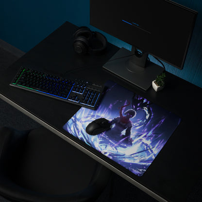 Gaming Mouse Pad Large Blue Purple Neon Aura For Gaming Desk Setup Anime Cyberpunk Art
