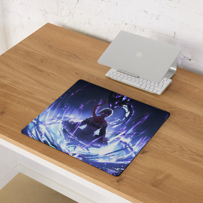 Gaming Mouse Pad Large Blue Purple Neon Aura For Gaming Desk Setup Anime Cyberpunk Art