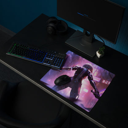 Gaming Mouse Pad Neon Pink Purple Blue Cyberpunk City Desk Mat For Gaming Setup Pro