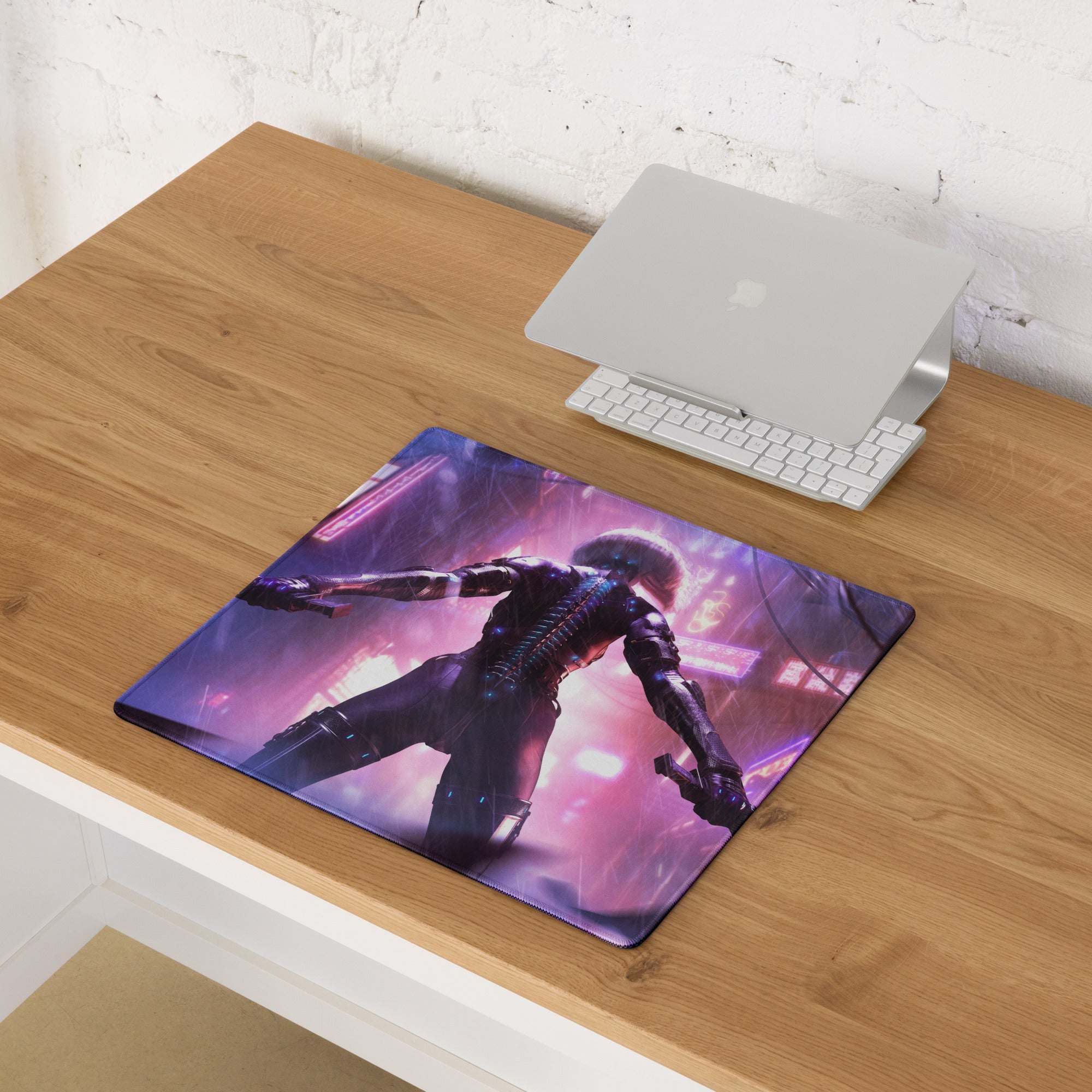Gaming Mouse Pad Neon Pink Purple Blue Cyberpunk City Desk Mat For Gaming Setup Pro