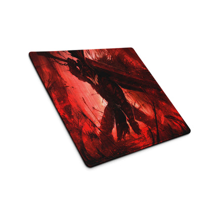 Gaming Mouse Pad Red Black Desk Setup Modern Abstract Art Style Non Slip Large For Gaming Desks
