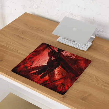 Gaming Mouse Pad Red Black Desk Setup Modern Abstract Art Style Non Slip Large For Gaming Desks