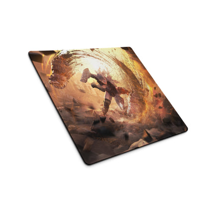Fiery Orange Black Gaming Mouse Pad For Desk Epic Battle Art Non Slip Large For Esports Setup