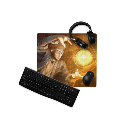 Orange Wizard Mage Gaming Mouse Pad for Desk Fantasy Cinematic Style Mats Large Non Slip Artwork