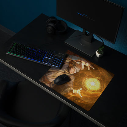 Orange Wizard Mage Gaming Mouse Pad for Desk Fantasy Cinematic Style Mats Large Non Slip Artwork