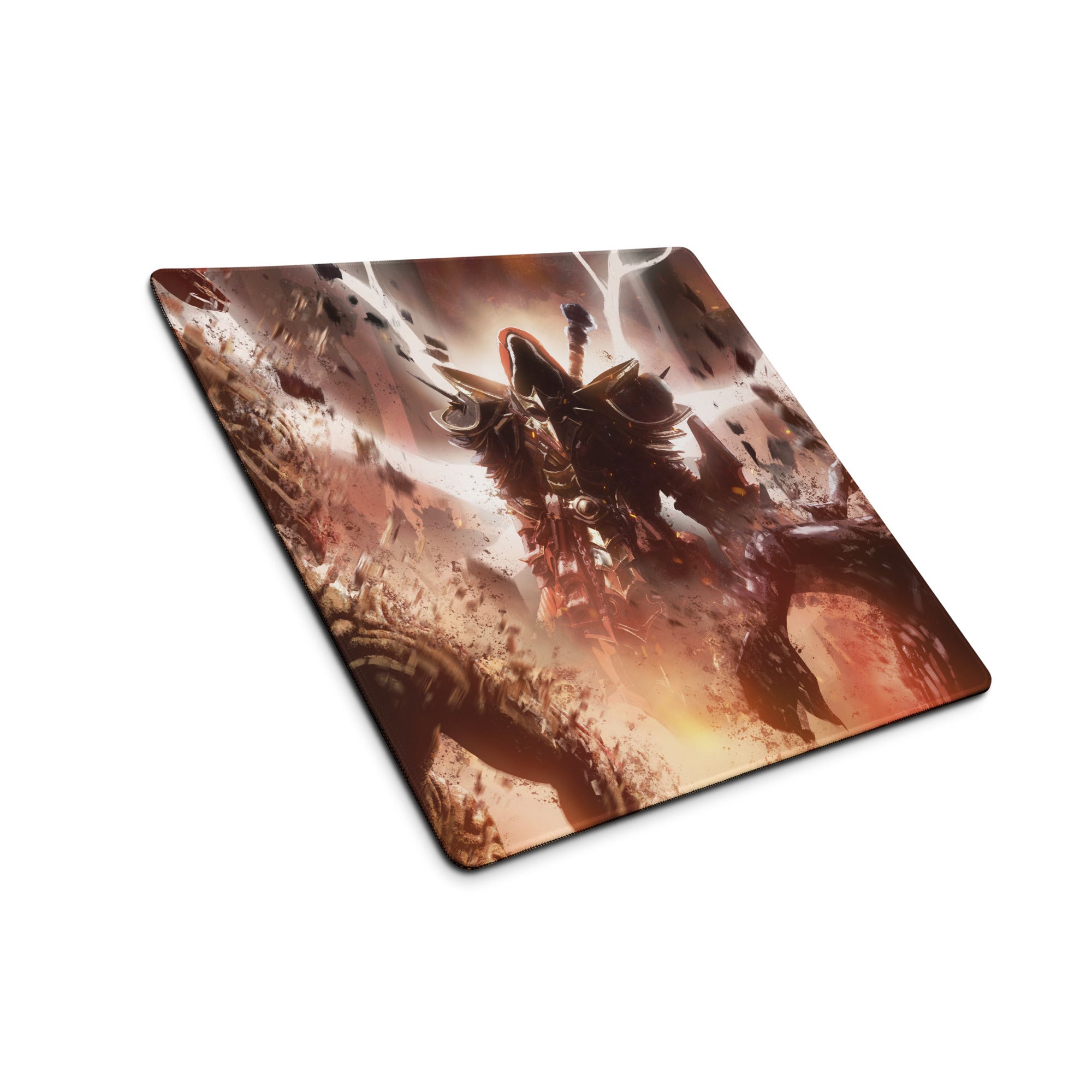 Gaming Mouse Pad Red And Black For Gaming Desk Setup Non Slip Edge Epic Fantasy Battle Digital Artwork