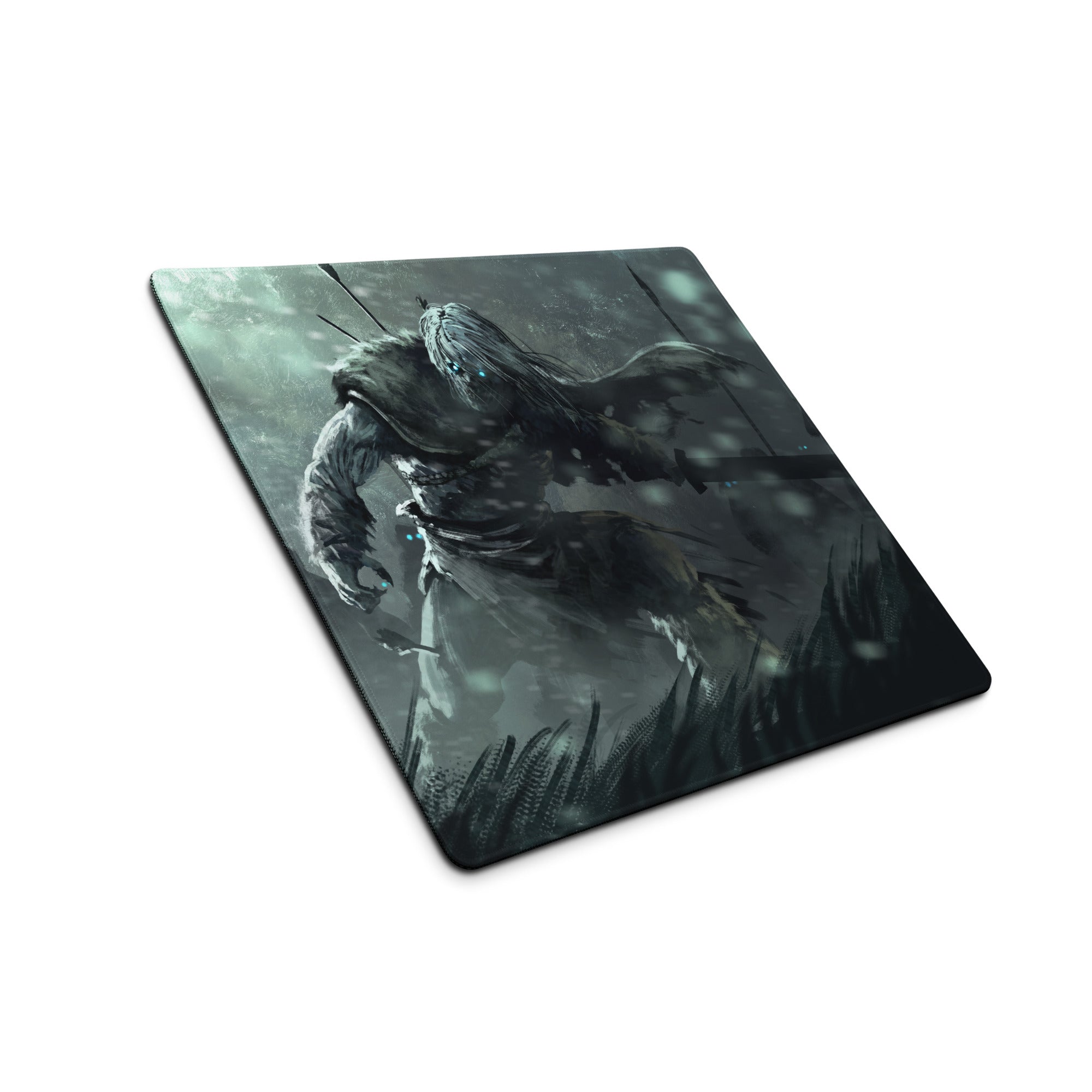Gaming Mouse Pad Large Non Slip Dark Gray Teal Monster Artwork For Desktop Setup Digital Art
