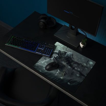 Gaming Mouse Pad Large Non Slip Dark Gray Teal Monster Artwork For Desktop Setup Digital Art