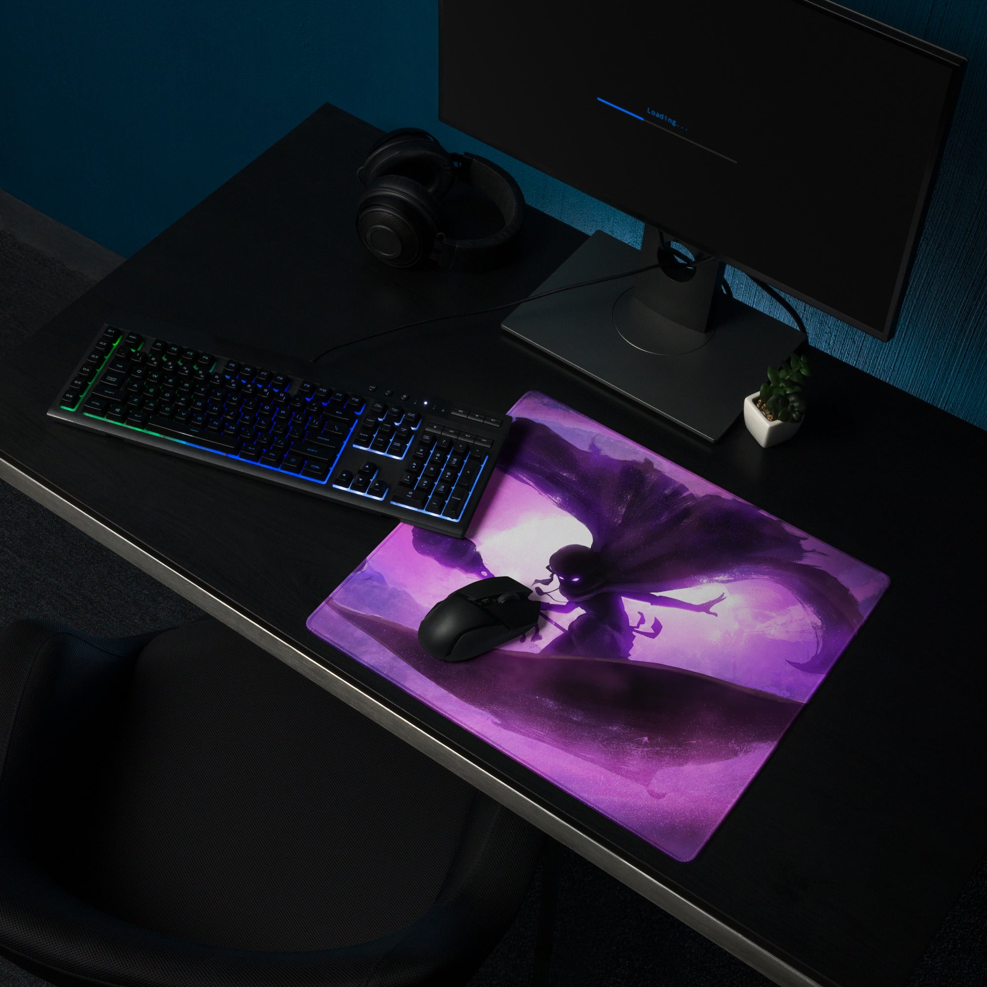 Gaming Mouse Pad Purple Violet For Gaming Setup Neon Fantasy Dragon Artwork Print